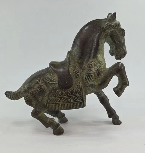 Vintage Tang Dynasty Chinese China Oriental horse figurine statue bronzed brass
