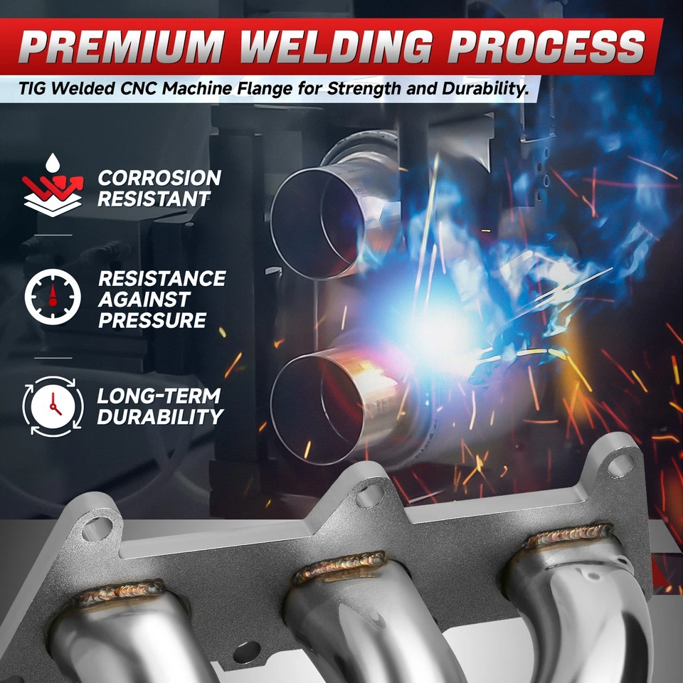 Colector pulido 3-1 tubo largo cabezal escape para Chevrolet Camaro V6 10-20 Foto 4 de 4