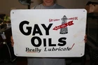 Vintage Gay Gasoline & Gaymobile Motor Oil Tin Tacker Metal Sign