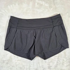Lululemon Run Times Short 4" Size 8 Black Fitness Athletic Running