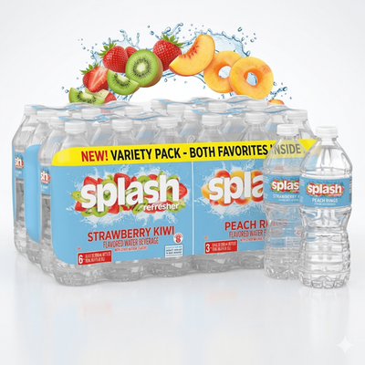 #ad SPLASH Refresher Strawberry Kiwi amp; Peach Rings 16.9oz 24 Pack 12 Each $32.99