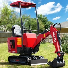 FREE SHIP Mini Excavator 1 Ton Digger 13.5hp Gasoline Tracked Crawler+Auger