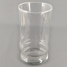 Clear Glass Hurricane Vase Large 10 Inch Cylinder Pedestal Base