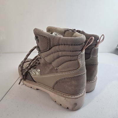 Dolce Vita Pryor Sparkling Hiker Boots Women's Sz 8.5M Beige With
