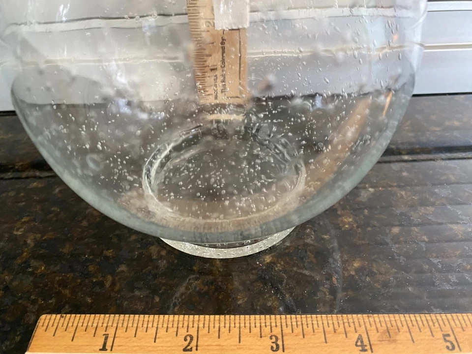 Clear glass ruffle top ROSE BOWL VASE 5 1/2" Tall X 2 1/2" Wide at base - Image 4 of 4