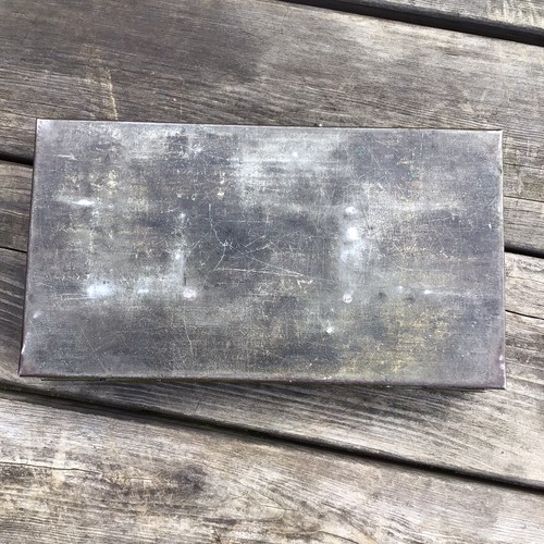 Vintage Moss Green 9 Section Metal Storage Fishing Tackle Box Fold Over Catch - Picture 12 of 12