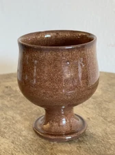 Jugtown Goblet 1981 Brown - North Carolina Seagrove Pottery NC
