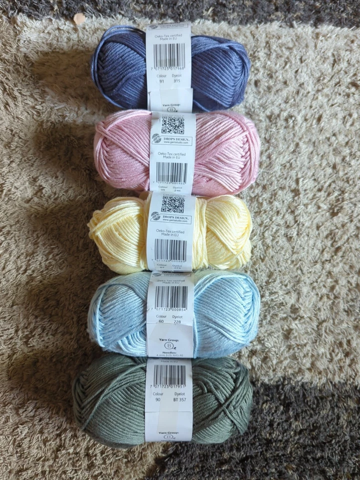 5 Fios DROPS MUSKAT MERCERIZADO 100% ALGODÃO COLORWAYS 05/07/60/90/91 - Imagem 2 de 4