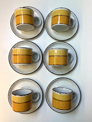 Midwinter Stonehenge SUN 6x Kaffeetasse mit Untertasse ca. 6,5cm, ca. 7,5cm Ø