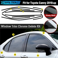 For Toyota Camry 2018-2024 Full Set Side Window Chrome Delete Blackout Stickers