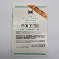 Vintage 1988 GM Maintenance Schedule For Passenger Cars