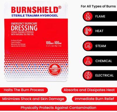 Burnshield Burn Dressing 4'' X 4'' Sterile Hydrogen - 2-6 Pack