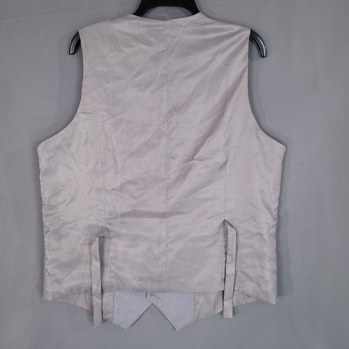 Wehilion Men's Formal Vest Button Front Sleeveless Gray Size L - Picture 4 of 11