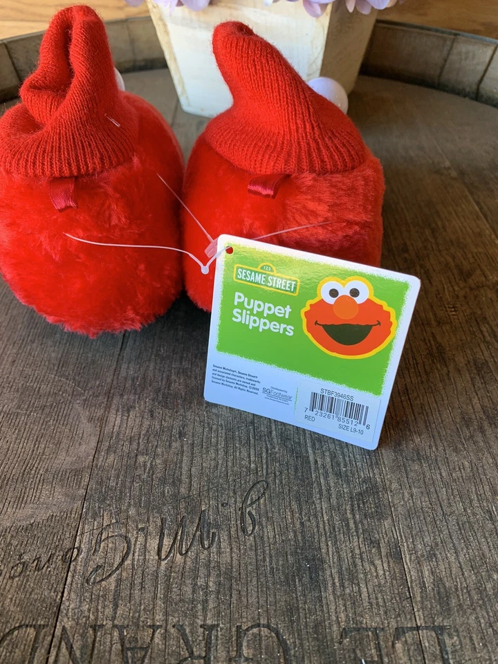 Zapatillas de casa de felpa Elmo para niños/niñas - Calcetín rojo marioneta 9/10 Foto 2 de 2
