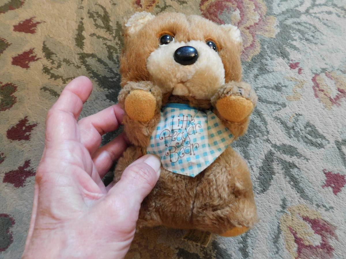 Applause Little Beggar Bear ぬいぐるみ Rare Vtg 1984 Applause LITTLE BEGGAR Plush TEDDY BEAR 7'' w/ Plaid