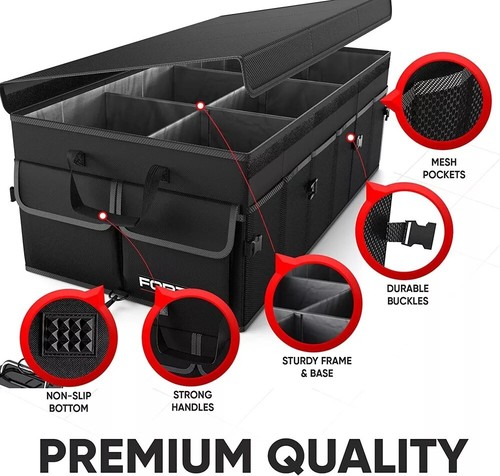 FORTEM XL Organizador de Botas de Coche, Plegable Multi Compartimento, Antideslizante Ajustable - Imagen 6 de 8