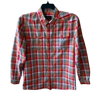Chemise De Pêche Orvis Homme – Manches Longues Orange à Carreaux – Taille M