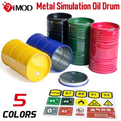  9IMOD Metal Simulation Oil Drum Tool Barrel Pen Holder For 1/10 1/8 RC Car