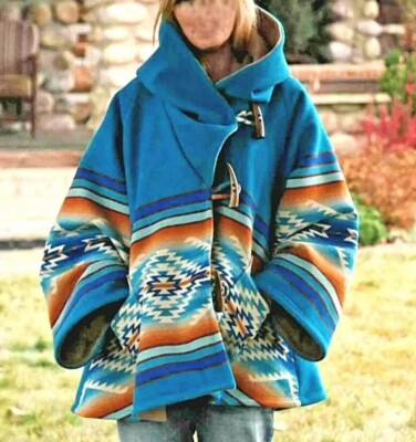 #ad Kelly Reilly Jacket Beth Dutton Yellowstone Blue Hooded Poncho Women Coat $149.99