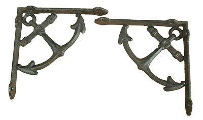 2x Regalstützen Anker Konsolen Regalträger Gusseisen Regalhalter Regalwinkel BR