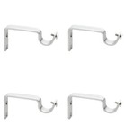 Silver Curtain Rod Hardware Brackets Double Curtain Rod Holders Heavy Duty 4 Pcs