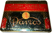 Vintage alte Zigarettendose HIGH CLASS MACEDONIAN CIGARETTES  DAVROS 30er-652-