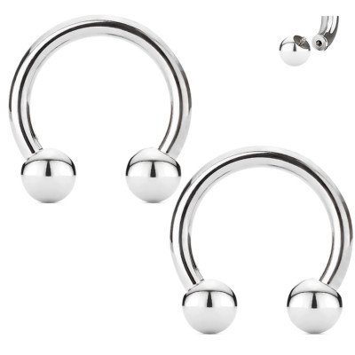 2 Pc Internal Threaded Horseshoe Nose Lip Nipple Septum Tongue Ring Piercing 14G