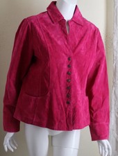 Nwt Christopher Banks Sz Xl Vibrant Washable Leather Pink Suede Jacket Blazer