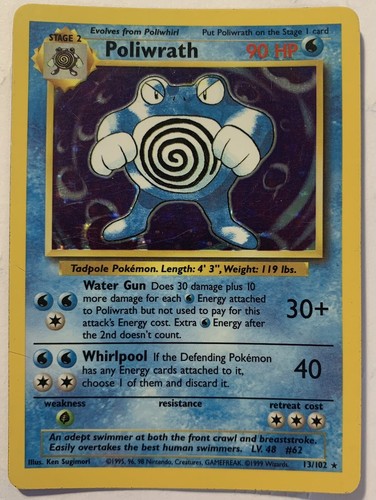 Pokémon TCG Poliwrath 1st Edition Holo Rare LP! - Picture 3 of 3