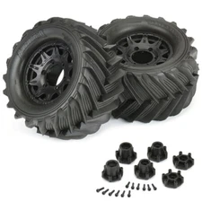 NEW Pro-Line Demolisher F/R 2.8” MT Tires with Raid Black Hex Wheels (2)