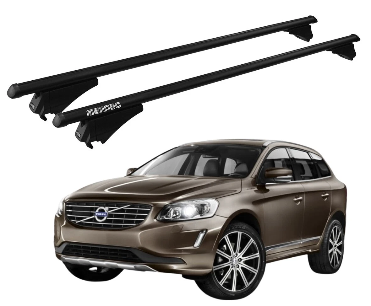 Barre Portapacchi OMAC Per Volvo XC60 2008-2024 - In Alluminio Argento, TÜV, Per Bici, Sci E Bagagli