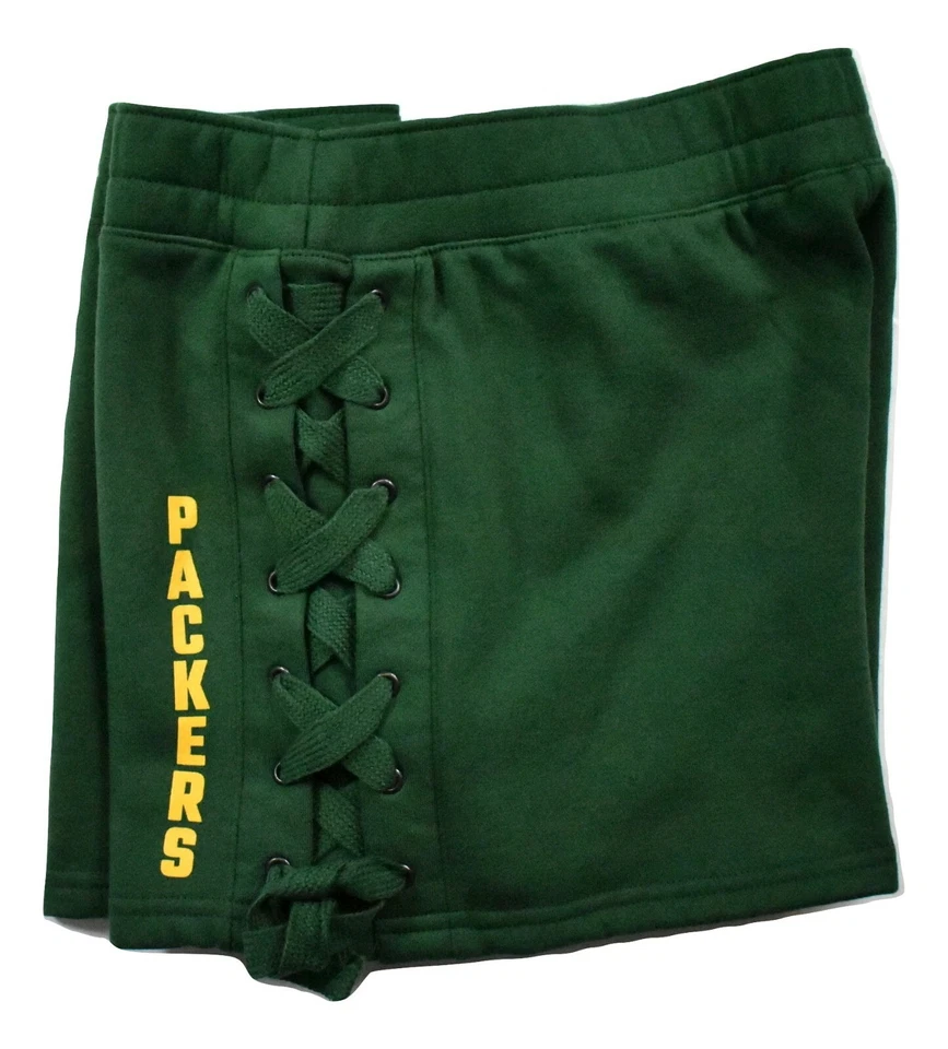 Pantalones cortos laterales con cordones de comida chatarra para mujer NFL Green Bay Packers nuevos XS-2XL Foto 2 de 2