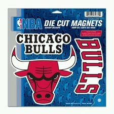 CHICAGO BULLS 3 PIECE DIE-CUT VINYL MAGNET SET 11"X11" HIGH QUALITY NBA LICENSED