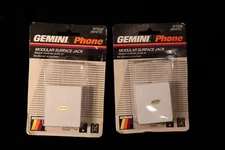 2X Gemini Phone WTA58 Modular Surface Mount Phone Jack, 4 Wire, White, New