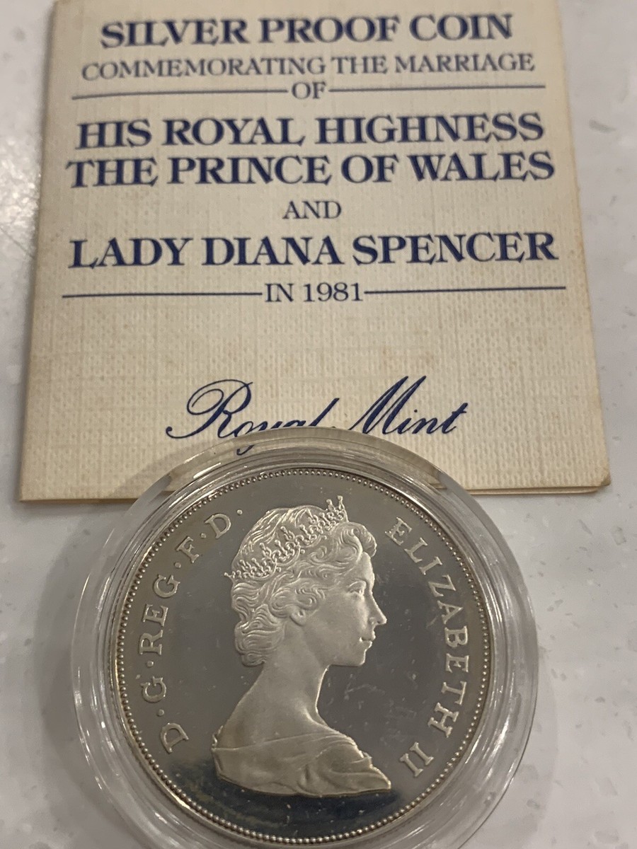 1981 Silver Proof Coin Marriage Princess Diana/Prince Of Wales W