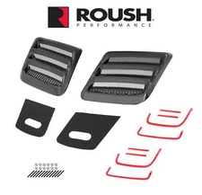 2018-2023 Ford Mustang Roush 422325 Hood Vent Heat Extractors Gloss Black Pair