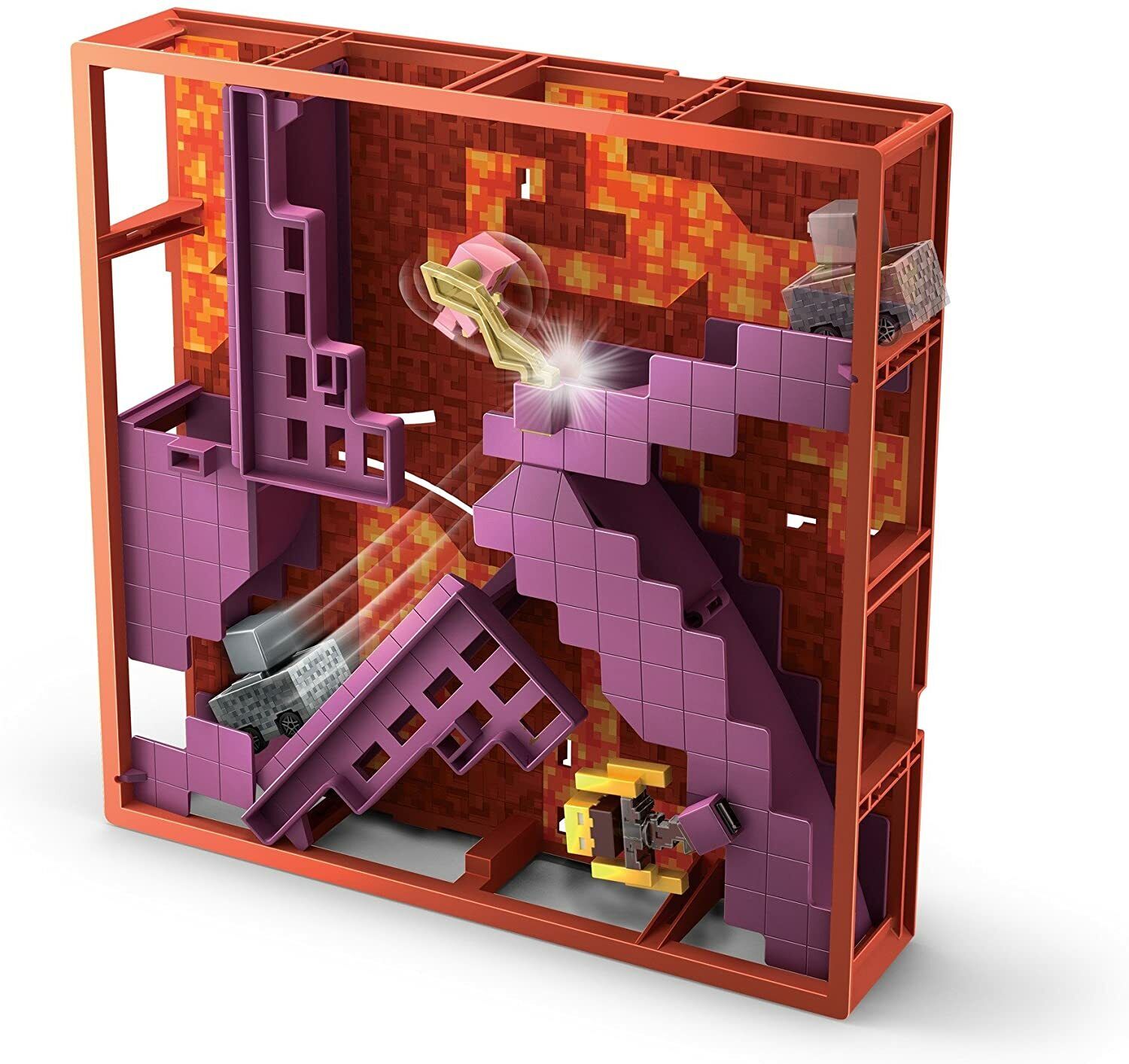 Hot Wheels Minecraft Track Blocks Nether Fortress Play Set - Gifteee