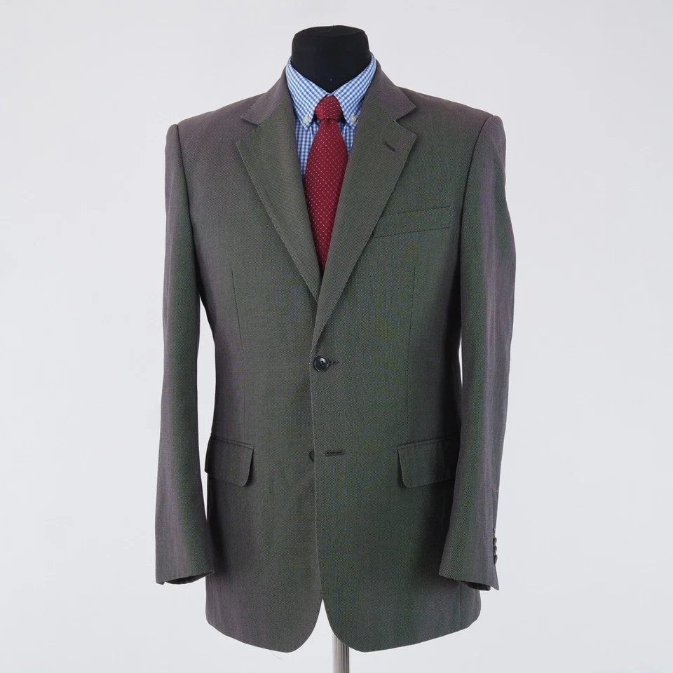 Mens Birdseye Blazer 40R UK Size BOSTON Grey Wool Sport Coat Jacket - Image 4 of 4