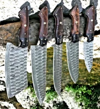 Custom Made Damascus Chef Knife Set Kitchen Cutlery - Hand Forged Damascus 2796
