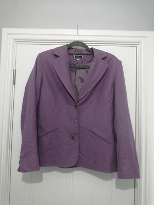 Perrie Purple Linen And Rayon Ladies Blazer Jacket Size UK 12
