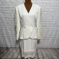Vtg Jessica McClintock Bridal Suit Cottagecore Wedding Candlelight Size 8 READ