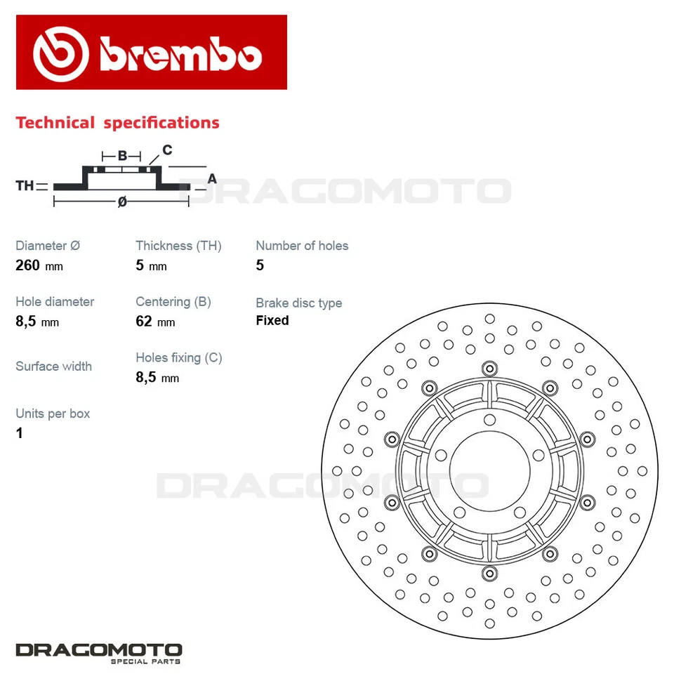 Disco de freno trasero BREMBO BMW R 100 RS 1000 1976-1984 Foto 3 de 4