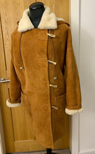 Lakeland Real Sheepskin Shearling Hooded Duffle Jacket Coat Toscana Uk12-14us10