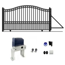 ALEKO Cancello carrabile scorrevole in acciaio da cortile automatico 16' stile Parigi con apri