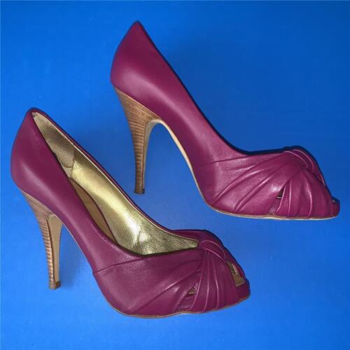 GIUSEPPE ZANOTTI DESIGN Purple Leather Peep Toe P… - image 1