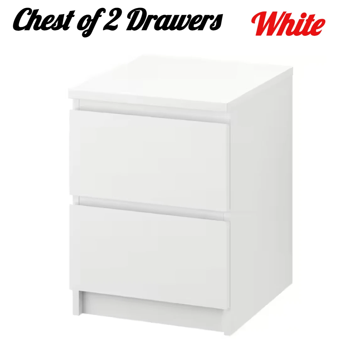 Malm 2 drawer chest white deals