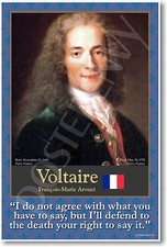 Voltaire - French Philosopher Social Studies History Classroom NEW School POSTER
