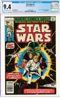 VINTAGE 1977 MARVEL COMICS STARS WARS #1 A NEW HOPE GRADED CGC 9.4