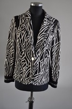 Chico  s Size 1 Black and White Jacket Animal Print
