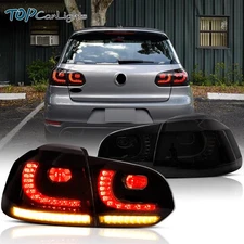 VLAND Smoked LED Tail Lights For 2010-2014 Volkswagen VW Golf 6 MK6 w/Sequential